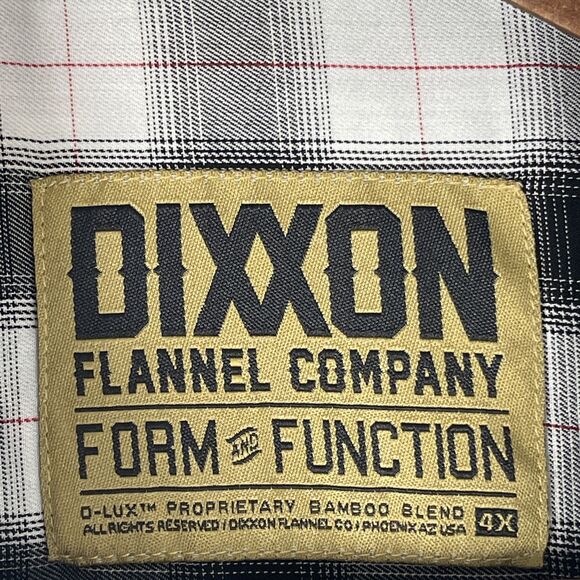 Dixxon Flannel Button Plaid Short Sleeve Shirt Mens 4XL White Black Red D-Lux - Picture 4 of 9